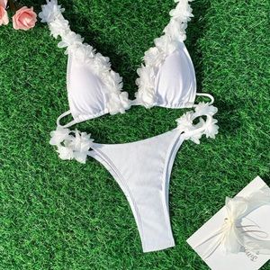 White Flower Bikini NWT